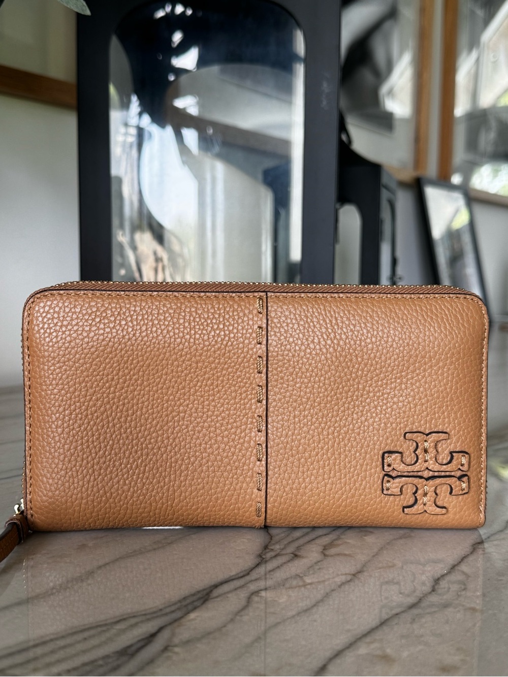 Tory Burch Pebble Leather McGraw Wallet